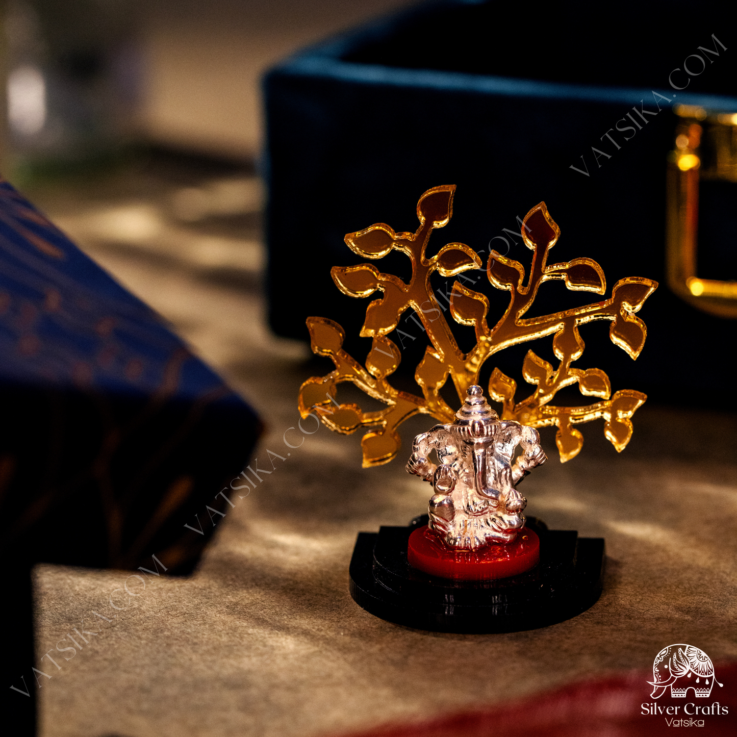 Kalpavruksha Tree with pure silver Ganesha